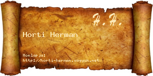 Horti Herman névjegykártya